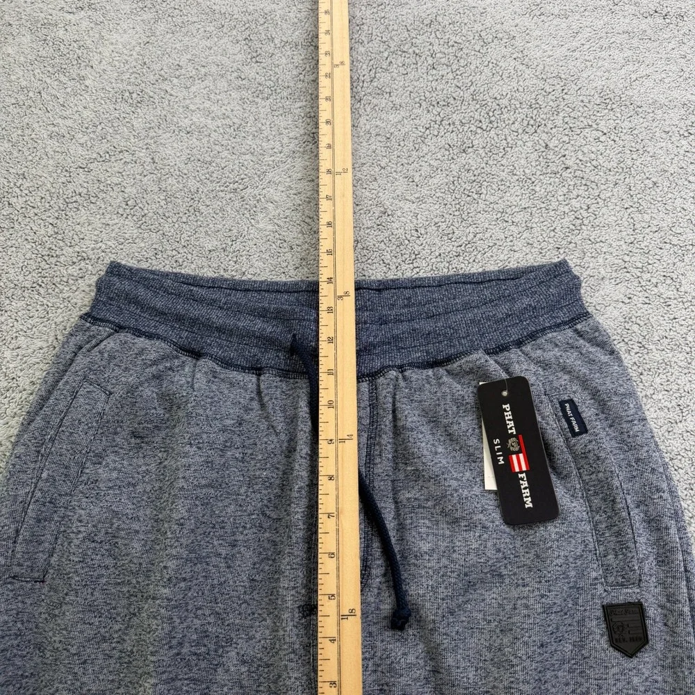 Phat Farm Joggers Mens Small Melange Navy Blue Slim Fit Sweatpants Joggers Y2K